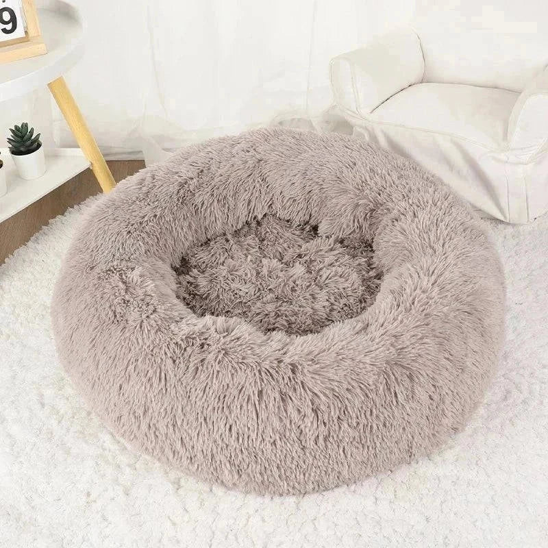 Plush Calming Bed for pets, fluffy and cozy design for ultimate relaxation.