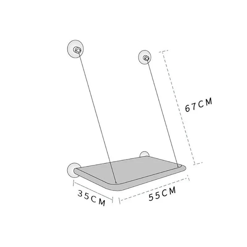 Cat Window Perch dimensions with suction cups and sturdy design.