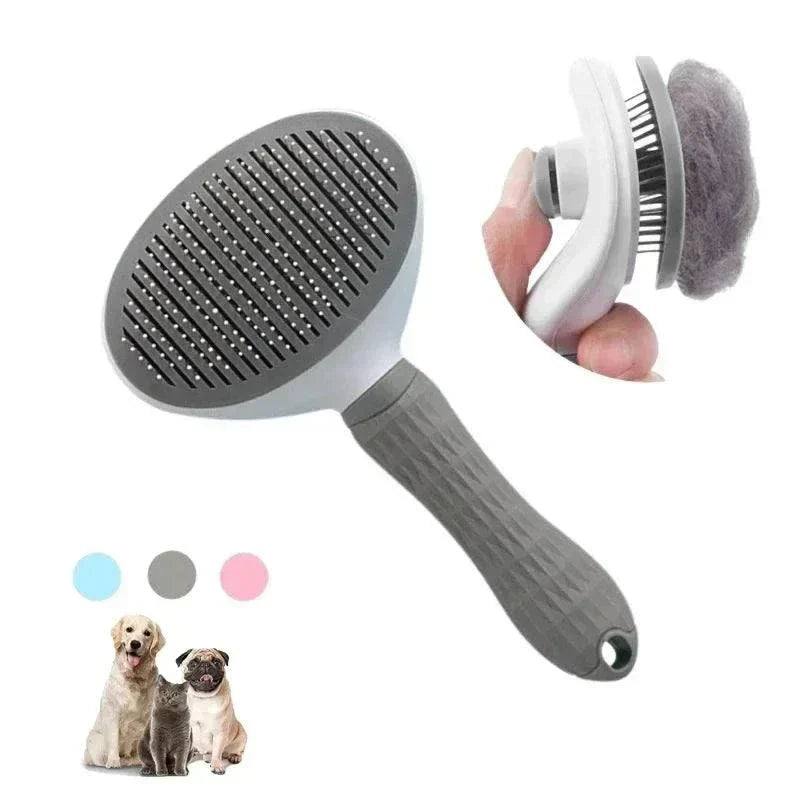 High-quality pet hair brush with ergonomic handle and soft bristles for grooming dogs and cats.