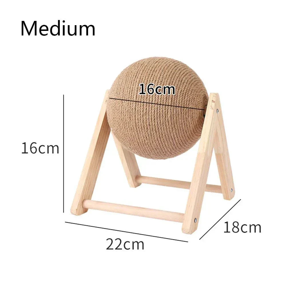 Medium-sized Cat Scratching Ball with V-shape stand, dimensions 22cm x 18cm x 16cm. Eco-friendly and durable for cats.