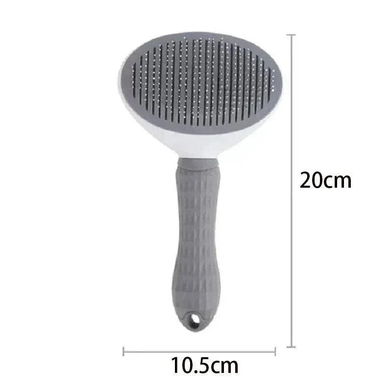 Pet Hair Brush with ergonomic handle, 20cm x 10.5cm, designed for grooming pets.