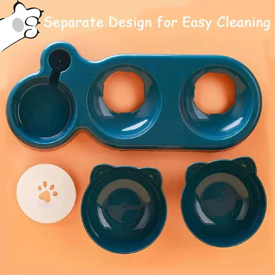 Automatic Self Feeding Bowl with detachable parts for easy cleaning, designed for pets' continuous hydration and space-saving convenience.